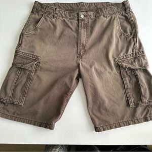 Levi‎ Strauss Cargo Shorts Men Size 36 Brown Cotton Utility Pockets Casual